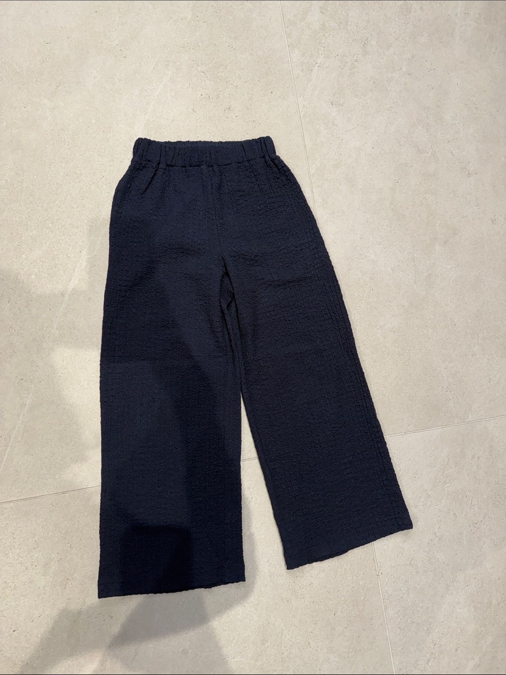 Kids Wide-Leg Knit Pants - Navy